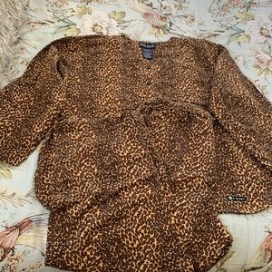 ESLEEP 2 piece l/s animal print pajama’s